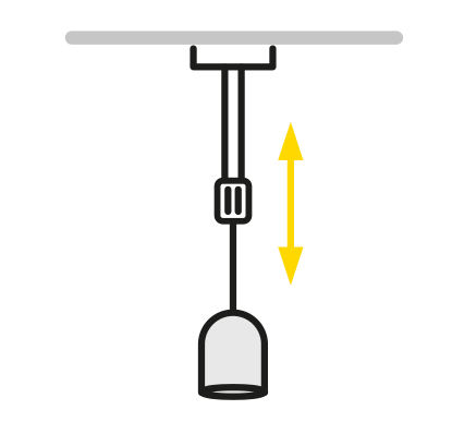 Regolazione dell'altezza della lampadecon un pendente telescopico