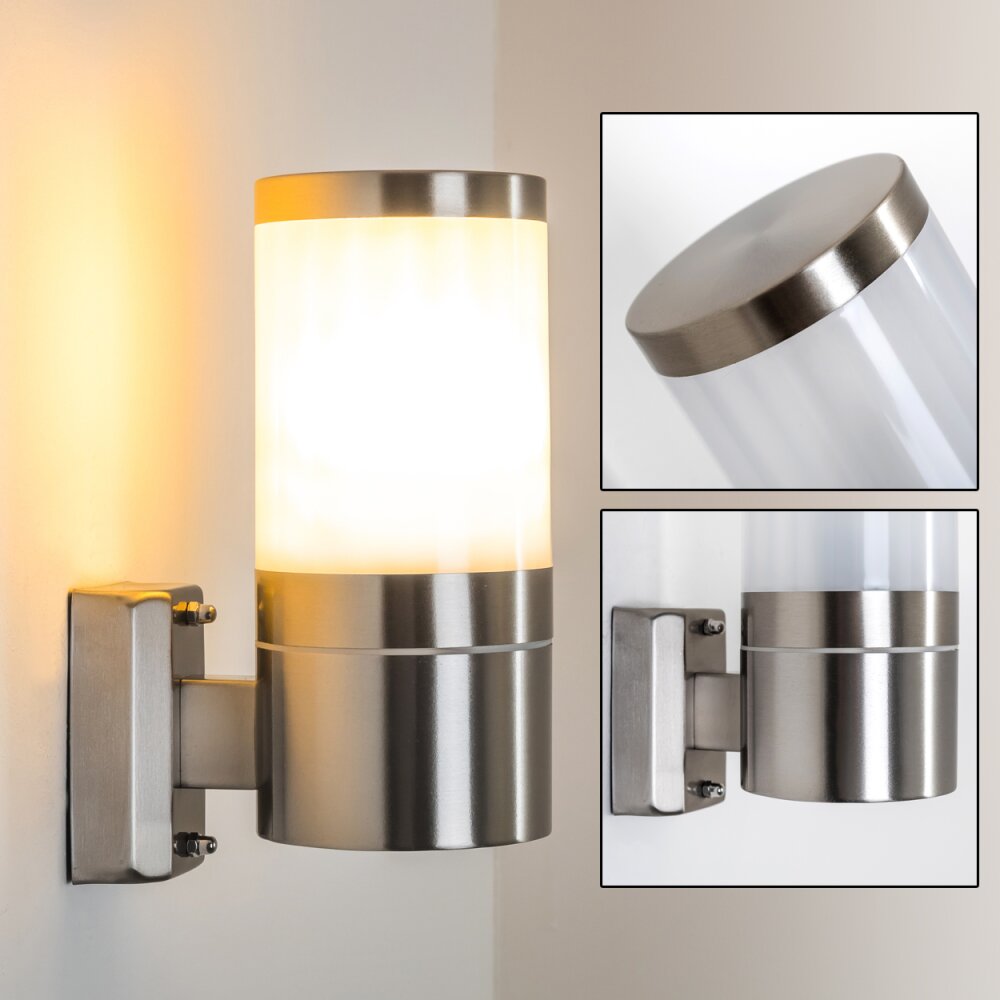 Set di 4 luci da terra in acciaio inox illuminazione per esterni Lampade da  terra IP44 argento faretti E27 luci