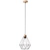 Brilliant-Leuchten Drewno Lampada a Sospensione Legno chiaro, Nero, 1-Luce