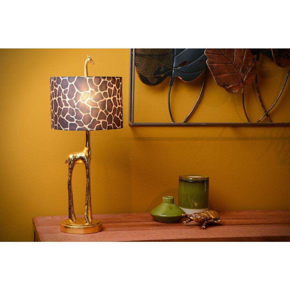 Lucide Illuminazione Lampada da tavolo con base a forma di giraffa in PVC e  paralume in cotone collezione Extravaganza Miss Tall