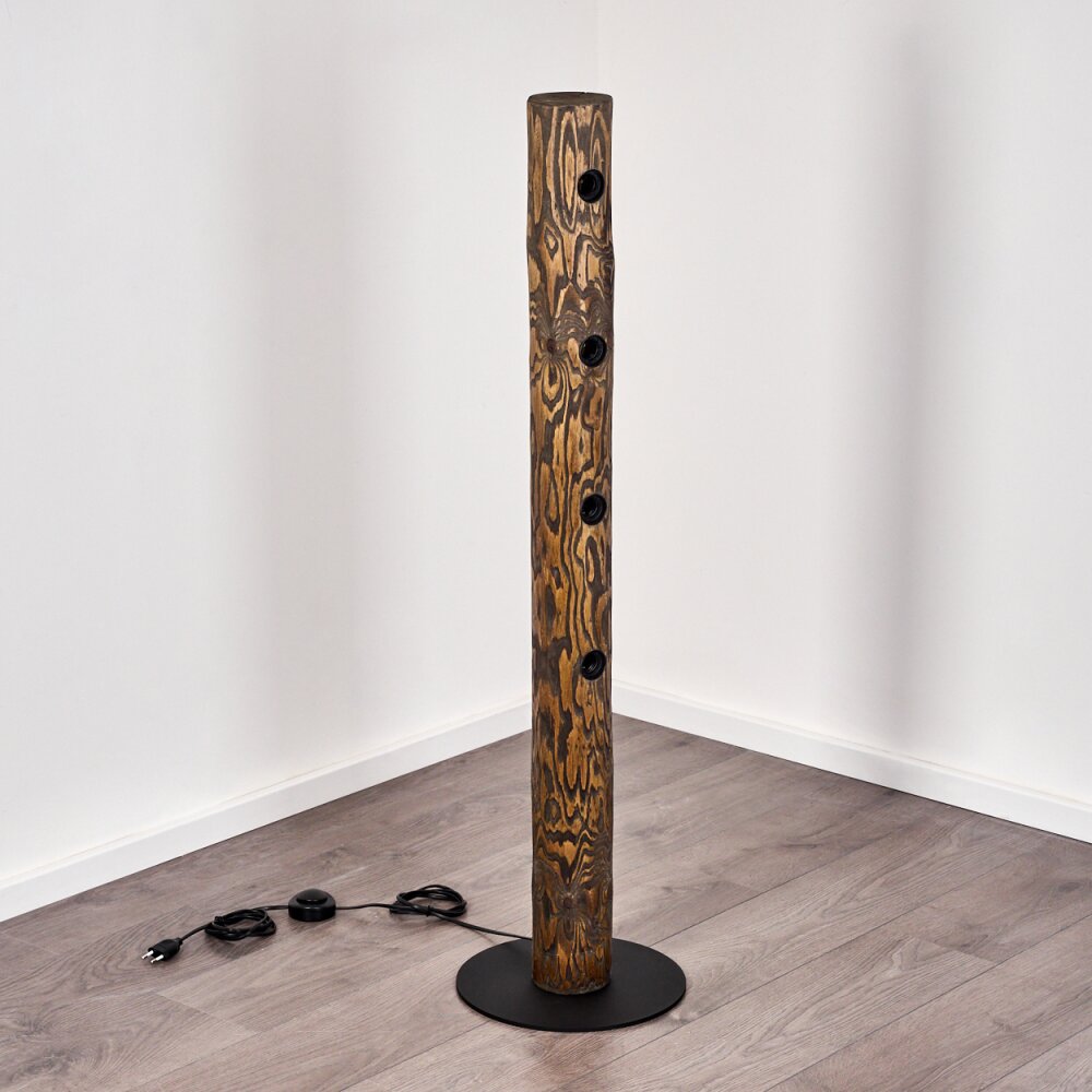 Canedo Lampada da terra Legno scuro, Nero H3606438