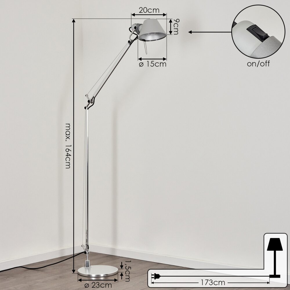 Artemide TOLOMEO Lampada da terra Alluminio, Cromo A013900_A014900/0