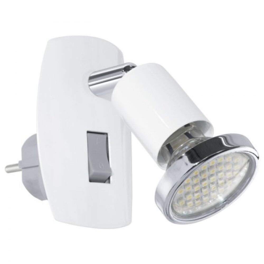 Eglo MINI Lampade con presa elettrica LED Cromo, Grigio, Bianco 92925