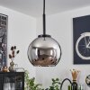 Koyoto Lampadario a sospensione Vetro 15 cm Acciaio inox, Nero, 1-Luce