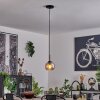 Koyoto Lampadario a sospensione Vetro 15 cm Acciaio inox, Nero, 1-Luce