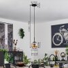 Koyoto Lampadario a sospensione Vetro 15 cm Acciaio inox, Nero, 1-Luce