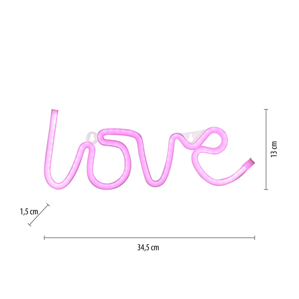 Leuchten-Direkt NEON-LOVE Lampada decorativa LED Fucsia 85021-87