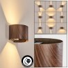 Tamarin Lampada da parete per esterno, Lampade Up & Down, Applique LED Aspetto del legno, Nero, 1-Luce