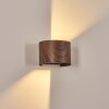 Tamarin Lampada da parete per esterno, Lampade Up & Down, Applique LED Aspetto del legno, Nero, 1-Luce