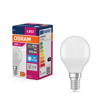 Illuminazione Osram E14 LED 4.9 Watt Bianco luce solare 470 Lumen