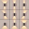 Hoods Lampada da parete per esterno, Lampade Up & Down, Applique LED Ramato, Nero, 1-Luce