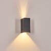 Hoods Lampada da parete per esterno, Lampade Up & Down, Applique LED Ramato, Nero, 1-Luce