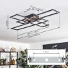 Macos Plafoniera, Faretto da soffitto LED Marrone, Aspetto del legno, Nero, 1-Luce