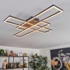 Macos Plafoniera, Faretto da soffitto LED Marrone, Aspetto del legno, Nero, 1-Luce