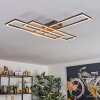 Macos Plafoniera, Faretto da soffitto LED Marrone, Aspetto del legno, Nero, 1-Luce