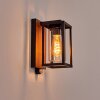 Portalis Lampada da parete per esterno Marrone, Aspetto del legno, Nero, 1-Luce, Sensori di movimento