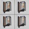 Portalis Lampada da parete per esterno Marrone, Aspetto del legno, Nero, 1-Luce, Sensori di movimento