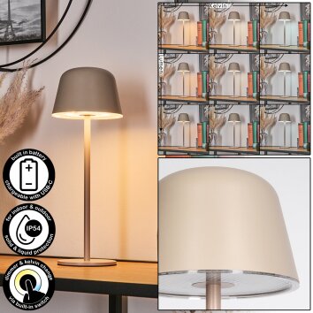 Asen Lampada da tavolo per esterno, Lampada da tavolo LED Beige, 1-Luce