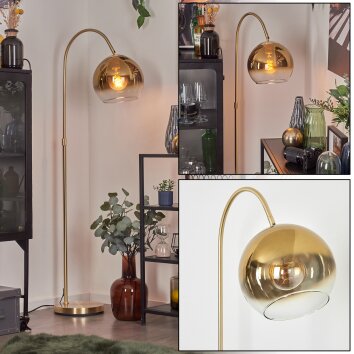 Koyoto Lampada a sfera, Lampada da terra Ottone, 1-Luce