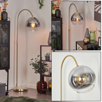 Koyoto Lampada a sfera, Lampada da terra Ottone, 1-Luce