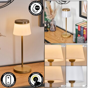 Algeraz Lampada da tavolo per esterno, Lampada da tavolo LED Beige, 1-Luce