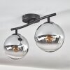 Gastor Plafoniera, Lampada a sfera Cromo, Chiaro, Grigio fumo, 2-Luci