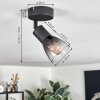 Medelim Plafoniera, Faretto da soffitto Nero, 1-Luce