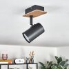 Guardais Plafoniera, Faretto da soffitto Marrone, Aspetto del legno, Nero, 1-Luce