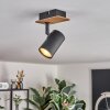 Guardais Plafoniera, Faretto da soffitto Marrone, Aspetto del legno, Nero, 1-Luce