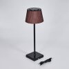 Longchamps Lampada da tavolo per esterno, Lampada da tavolo LED Marrone, Nero, 1-Luce