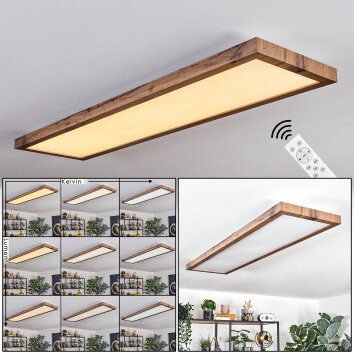 Salmi LED Aspetto del legno, Nero, 1-Luce, Telecomando