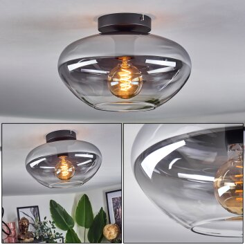 Mertola Plafoniera Chiaro, Grigio fumo, 1-Luce