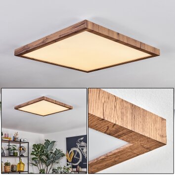 Salmi Plafoniera, Panel LED Aspetto del legno, Nero, 1-Luce