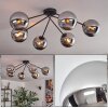 Gastor Plafoniera, Lampada a sfera 80 cm Cromo, Grigio fumo, 6-Luci