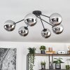 Gastor Plafoniera, Lampada a sfera 80 cm Cromo, Grigio fumo, 6-Luci