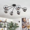 Gastor Plafoniera, Lampada a sfera 80 cm Cromo, Grigio fumo, 6-Luci