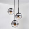 Gastor Lampadario a sospensione, Lampada a sfera 30 cm Chiaro, Grigio fumo, 3-Luci