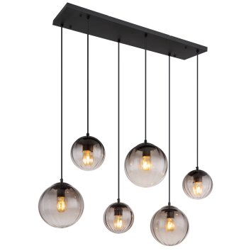 Illuminazione Globo Lighting DALLERTA Lampadario a sospensione Nero, 6-Luci