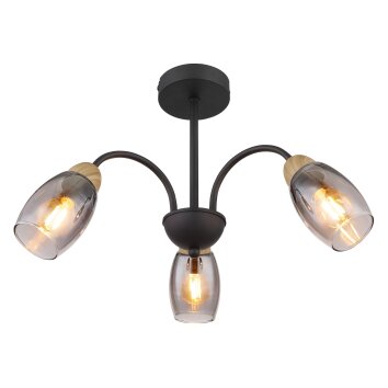 Illuminazione Globo Lighting GERLY Plafoniera Nero, 3-Luci