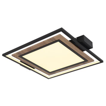 Illuminazione Globo Lighting GABALDO Plafoniera LED Aspetto del legno, Nero, Bianco, 1-Luce