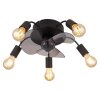 Illuminazione Globo Lighting Alisha Lampada con ventilatore Nero, 5-Luci, Telecomando