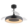 Illuminazione Globo Lighting Elina Lampada con ventilatore LED Grigio, 1-Luce, Telecomando, Cambia colore