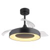 Illuminazione Globo Lighting Elina Lampada con ventilatore LED Grigio, 1-Luce, Telecomando, Cambia colore