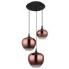 Illuminazione Globo Lighting Maxy Lampadario a sospensione Cromo, Nero, 3-Luci