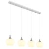 Illuminazione Globo Lighting Maxy Lampadario a sospensione Cromo, Bianco, 4-Luci