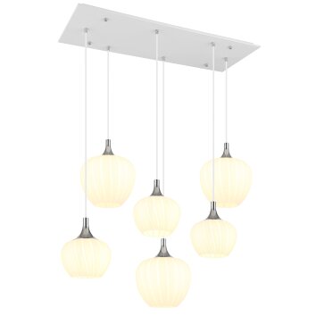 Illuminazione Globo Lighting Maxy Lampadario a sospensione Cromo, Bianco, 6-Luci