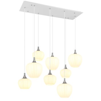 Illuminazione Globo Lighting Maxy Lampadario a sospensione Cromo, Bianco, 8-Luci