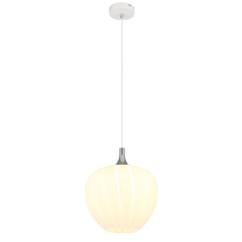 Illuminazione Globo Lighting Maxy Lampadario a sospensione Cromo, Bianco, 1-Luce