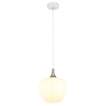 Illuminazione Globo Lighting Maxy Lampadario a sospensione Cromo, Bianco, 1-Luce