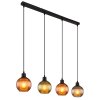 Illuminazione Globo Lighting Zumba Lampadario a sospensione Nero, 4-Luci